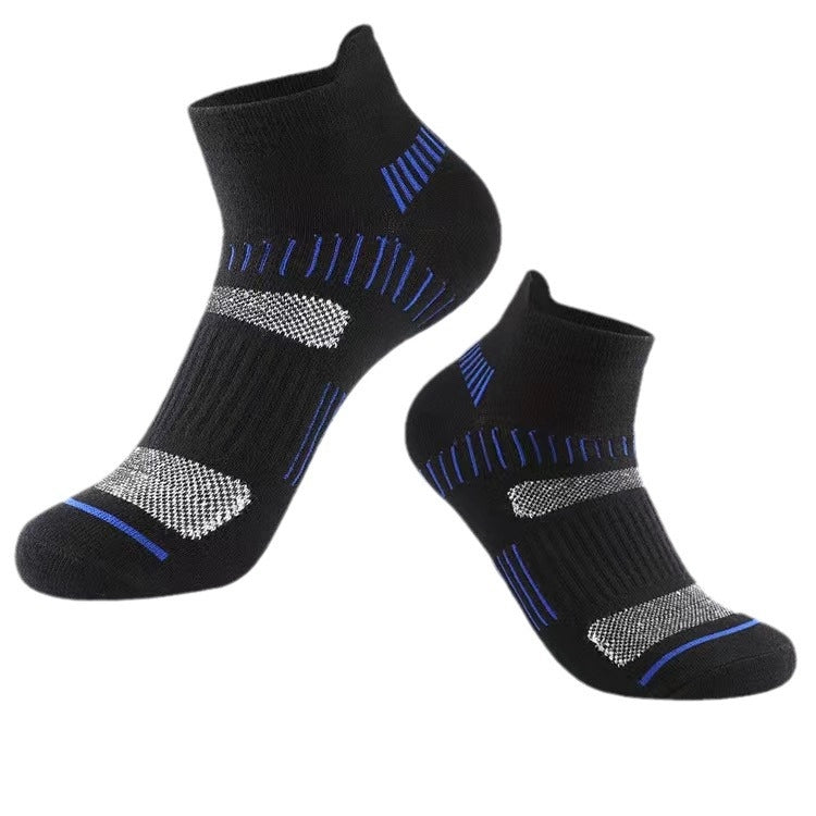 ROYALUCK 5 Pairs Men's Breathable Sweat-absorbent Boat Socks Running Basketball Cotton Socks