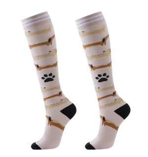 ROYALUCK 6 pairs Cute Dog Compression Socks Animal Sport Compression Socks