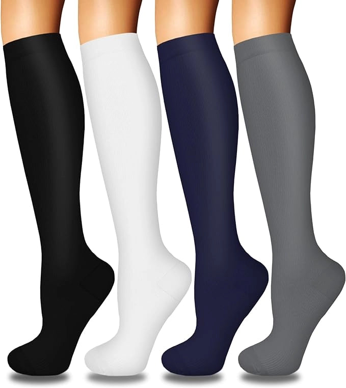 ROYALUCK 4 Pairs Compression Socks for Women Circulation-Best Support for Nurses,Running,Athletic,Travel