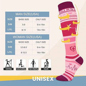 ROYALUCK 6 pairs Sports Compression Sock-Support Knee High Socks for Nurses,Athletic,Flying