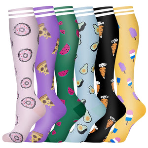 ROYALUCK 6 Pairs Best Compression Socks for Nurses,Running,Athletic,Sports