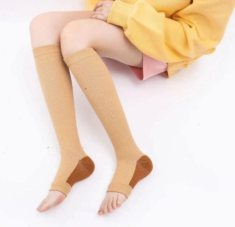 ROYALUCK Open Toe Compression Socks Outdoor Sports Calf Nurse Hiking Cycling Running Socks