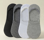 ROYALUCK 4 Pair Men's Cotton Silicone Non-Slip No Show Dress Socks