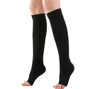 ROYALUCK Graduated Open Toe Compression Stockings for Men Women 23-32mmHg