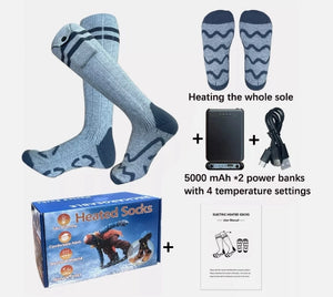 Heated Socks Cycling Skiing Hiking Heated Socks 4 Temperature Settings