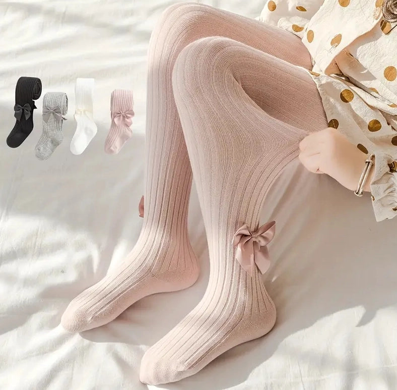 ROYALUCK Girls Cute Bow Decor Solid Color Pantyhose Children's Baby Thin Medium Thick Leggings Tights Socks Pants