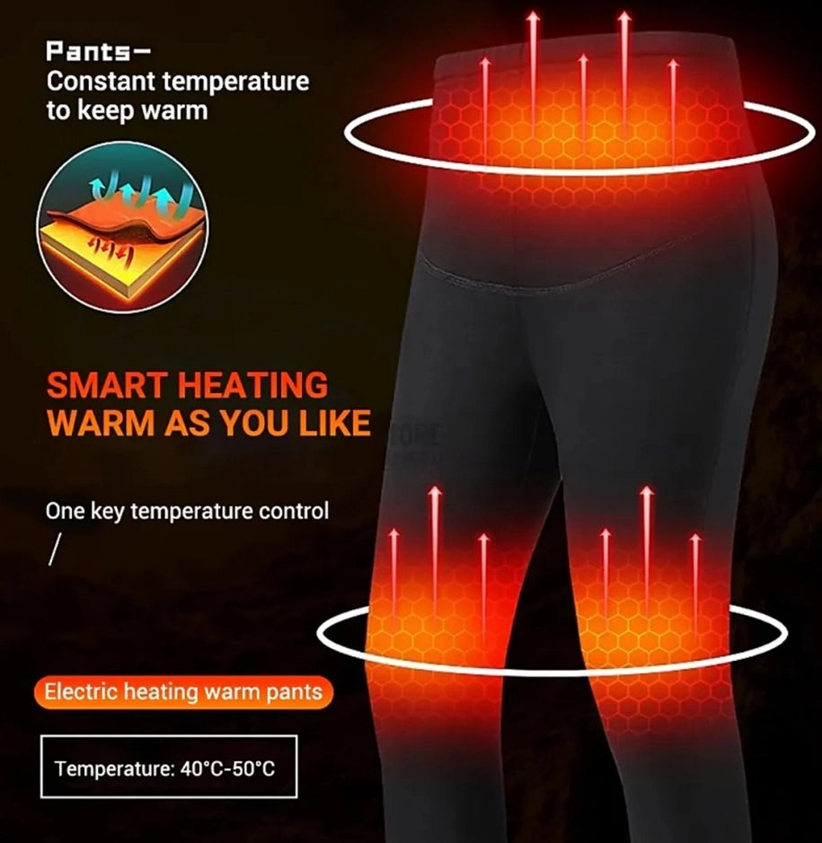 28 Areas Heating Underwears Set USB Electric Heated Ski Heating Body Suit