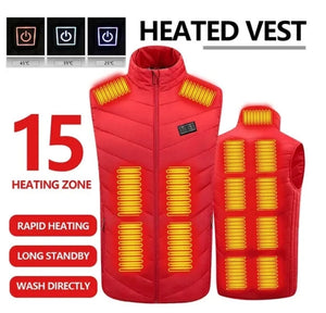 15 Area Heated Vest Unisex USB Heated Vest