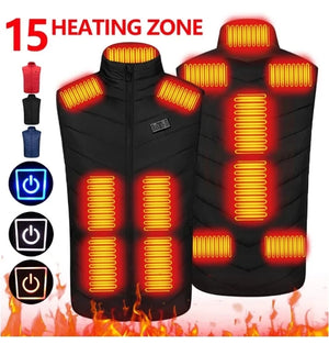 15 Area Heated Vest Unisex USB Heated Vest