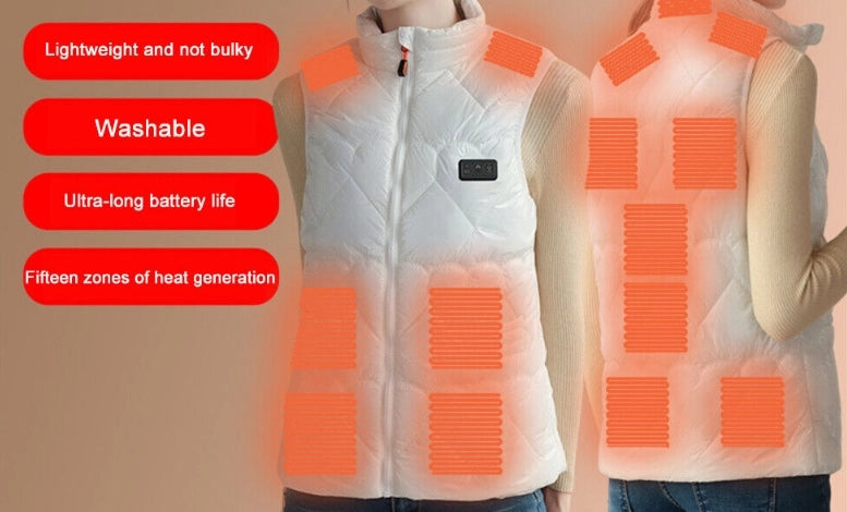 Winter 15 Heated Vest Zones Electric Heated Jackets Usb Heating Vest