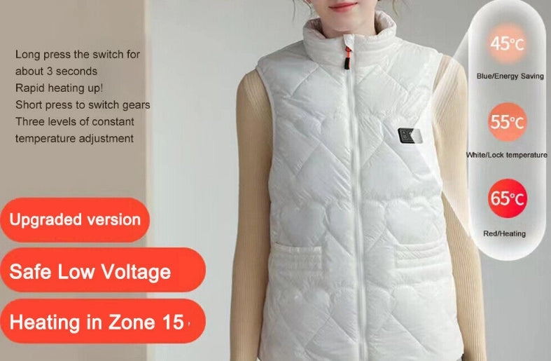 Winter 15 Heated Vest Zones Electric Heated Jackets Usb Heating Vest