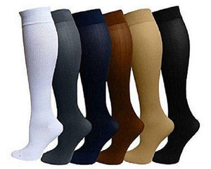 Fun Colored Graduated Compression Socks Knee High Support Stockings 9 Colors (S-XXL)