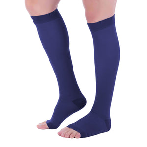 Open Toe Compression Socks 20-30 mmHg Knee High Toeless Stockings