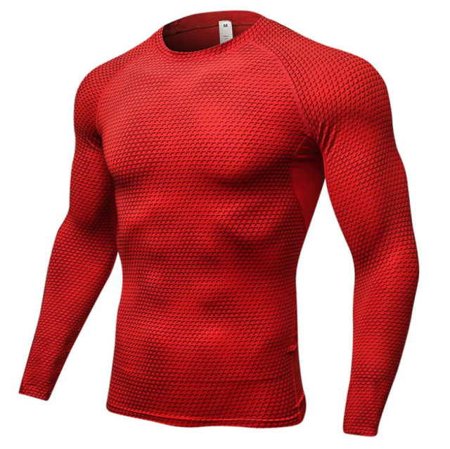 Long Sleeve Quick Dry Workout Running Shirt Compression Fitness Tops Breathable Gym Sport Shirts Men - Best Compression Socks Sale