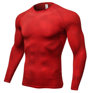 Long Sleeve Quick Dry Workout Running Shirt Compression Fitness Tops Breathable Gym Sport Shirts Men - Best Compression Socks Sale
