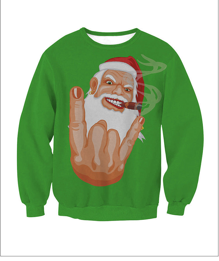 Ugly Christmas Sweaters Fashion Novelty 3D Pattern Tees Xmas Zip-up Hoodie Party Shirts Cos