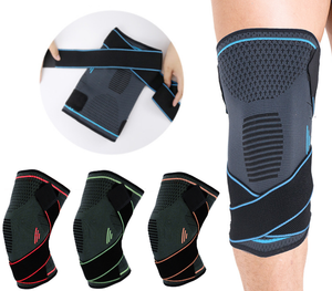 Knee Brace Compression Sleeve with Stabilizer Straps Meniscus Patella Support