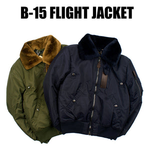 Air Force B-15 Bomber Jacket With Detachable Fur Collar For Men & Women