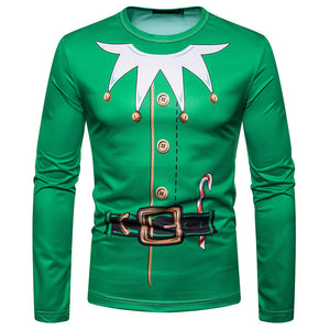 3D Personality Print Genderless Ugly Christmas Long Sleeve T-Shirt
