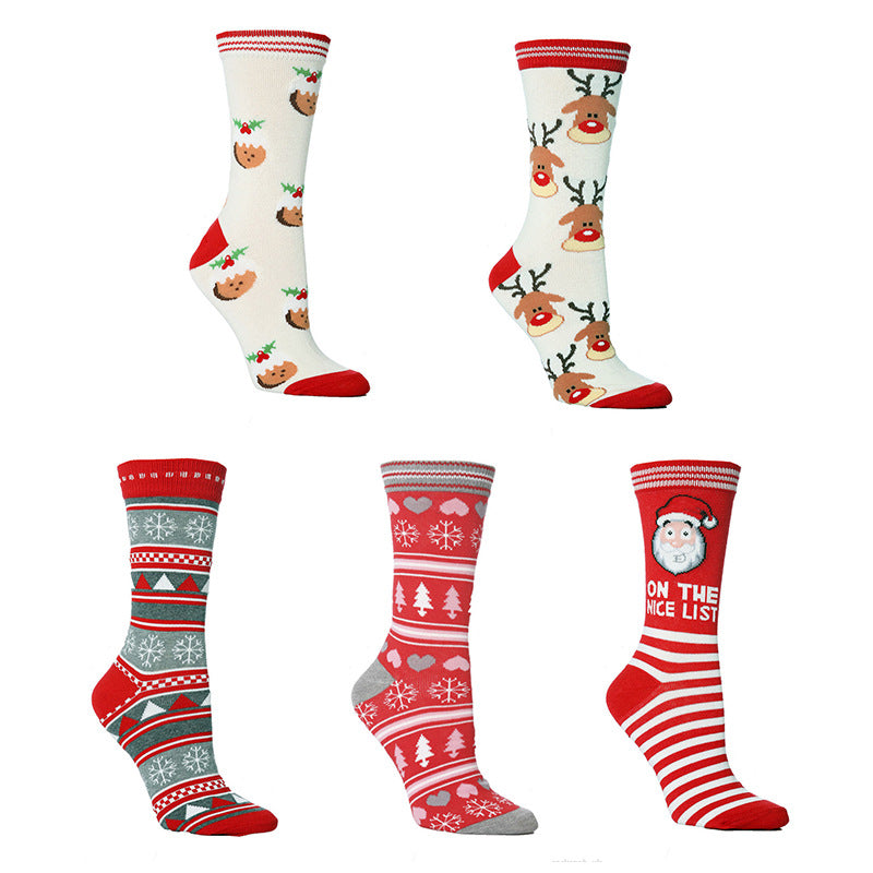Christmas Socks New Style Cotton Socks Middle Tube Socks