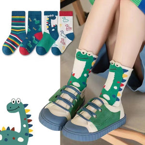 Autumn And Winter Boys Girls Pure Cotton Children's Dinosaur Socks