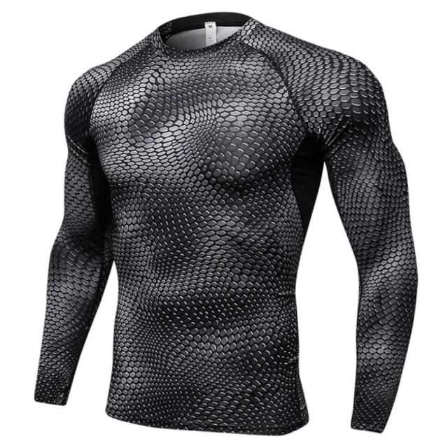 Long Sleeve Quick Dry Workout Running Shirt Compression Fitness Tops Breathable Gym Sport Shirts Men - Best Compression Socks Sale