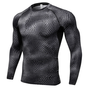 Long Sleeve Quick Dry Workout Running Shirt Compression Fitness Tops Breathable Gym Sport Shirts Men - Best Compression Socks Sale