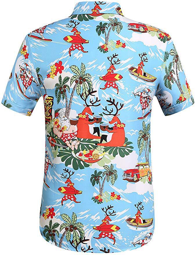 Santa Claus Christmas Party Hawaiian Ugly Christmas Shirt