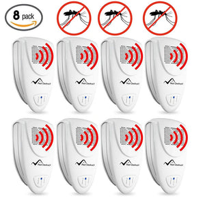 Ultrasonic Mosquito Repeller - PACK OF 8 - 100% SAFE for Children and Pets - Get Rid Of Mosquitoes In 7 Days