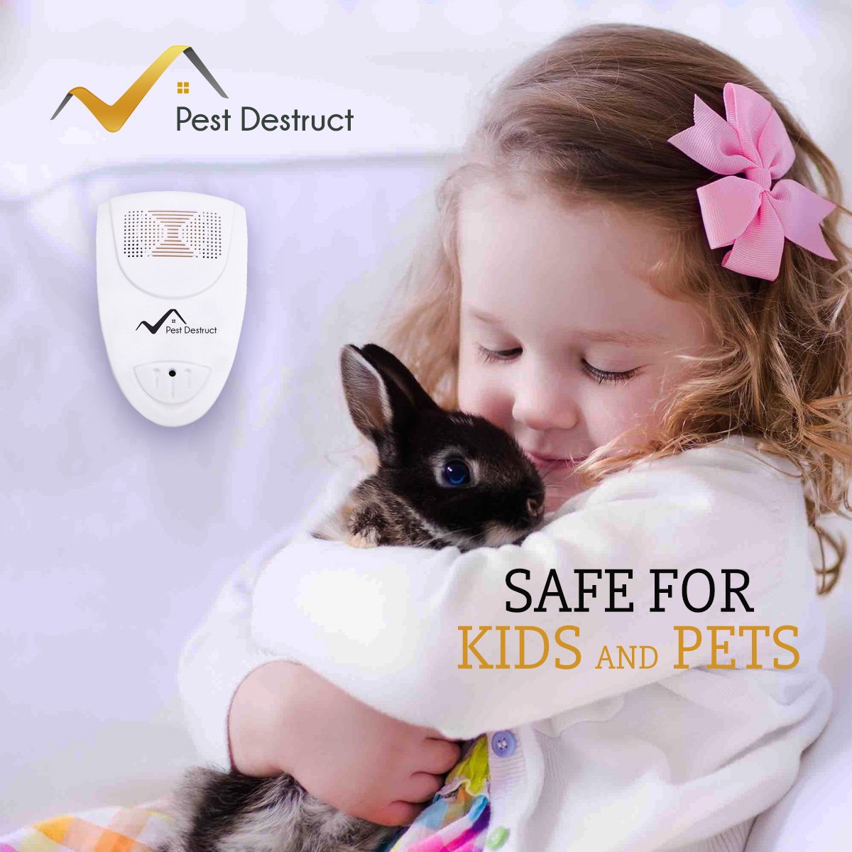 Ultrasonic Silverfish Repeller - PACK of 2 - 100% SAFE for Children and Pets - Get Rid Of Pests In 7 Days