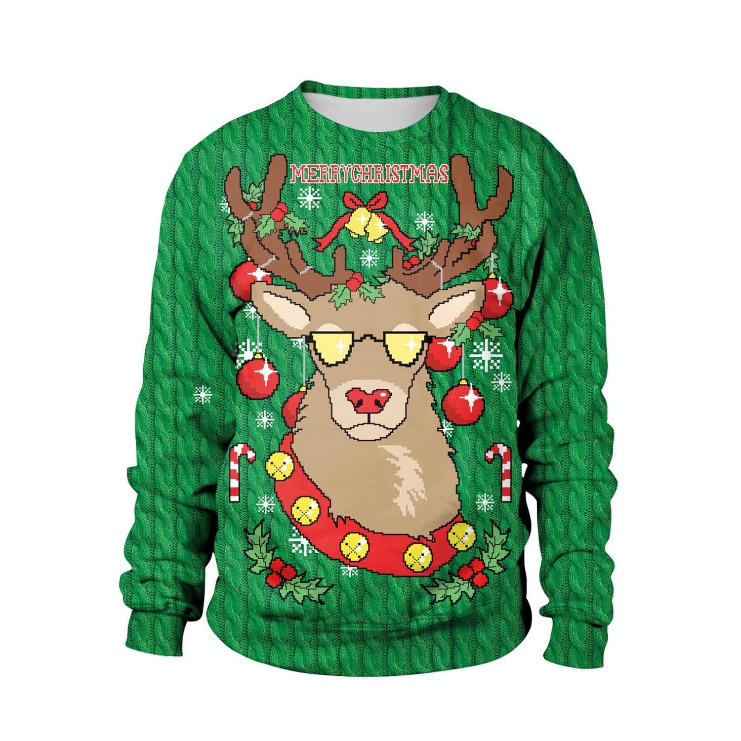 Ugly Christmas Sweater Couples Round Neck Sports Sweater