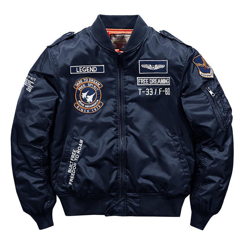 Youth Flight Jacket Oversized Stand Collar Insulated Padded  Bomber Jacket Top