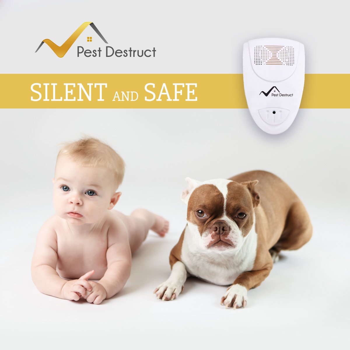 Ultrasonic Silverfish Repeller - PACK of 2 - 100% SAFE for Children and Pets - Get Rid Of Pests In 7 Days