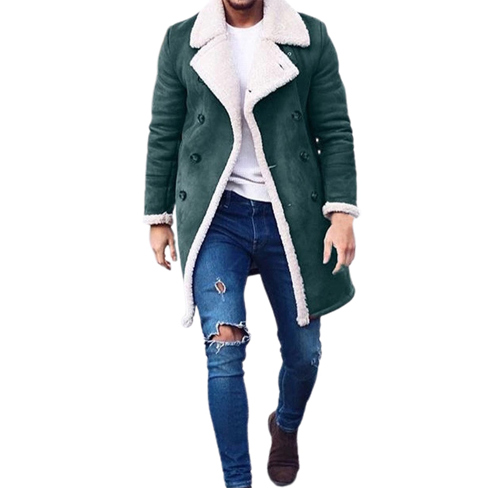 Men Turn-down Collar Thicken Warm Winter Jacket for Outdoor