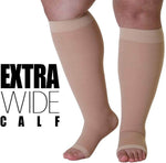 Plus Size Open Toe Compression Socks 20-30mmHg Knee-Hi Extra Wide Support Stockings（M-5XL） - Best Compression Socks Sale