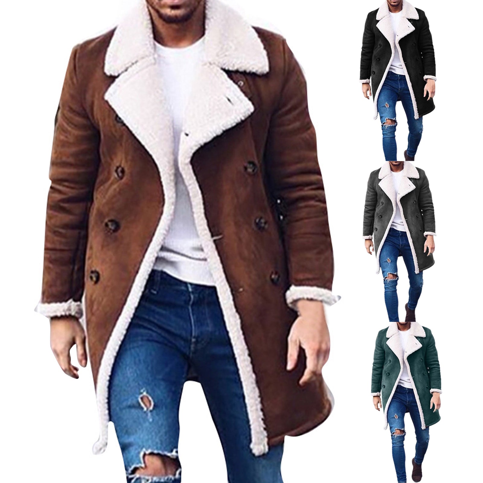 Men Turn-down Collar Thicken Warm Winter Jacket for Outdoor