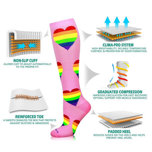 Hearts Compression Socks 20-30 mmHg for Circulation, Swelling & Energy