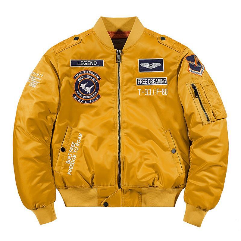 Youth Flight Jacket Oversized Stand Collar Insulated Padded  Bomber Jacket Top