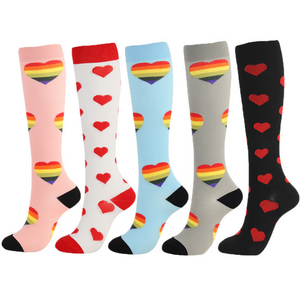 Heart Shaped Best Compression Socks（5 Pairs） for Women & Men-Workout And Recovery
