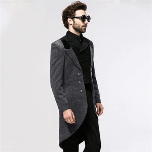 Men's Formal Business Overcoat，Double Breasted Woole Coat