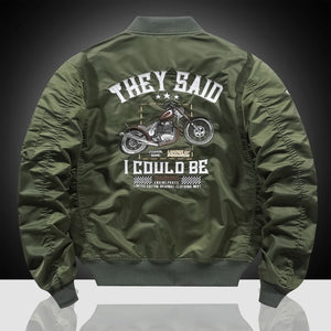 Air Force Pilot Men's Motorcycle Embroidered Baseball Uniform Bomber Jacket