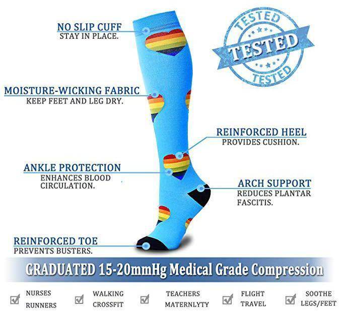 Best Compression Socks 6 Pairs for Women & Men-Workout And Recovery/Pack#10 - Best Compression Socks Sale