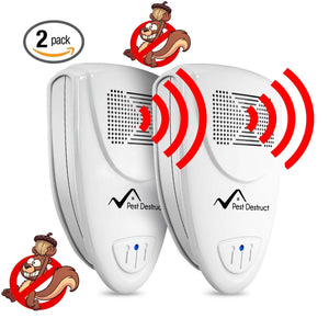 Ultrasonic Squirrel Repeller PACK of 2 - Get Rid Of Squirrels In 72 Hours
