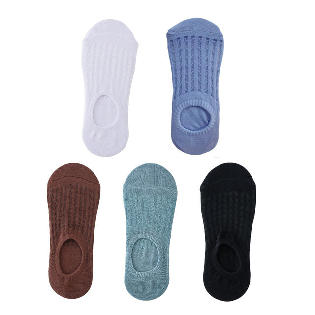 5 Pairs of Women's Anti-Skid Invisible Boat Socks