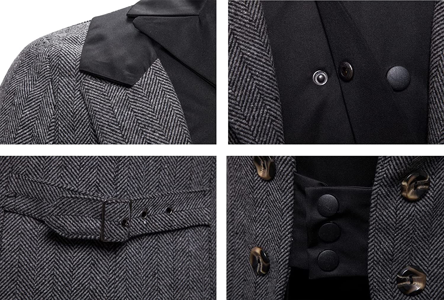 Men's Formal Business Overcoat，Double Breasted Woole Coat