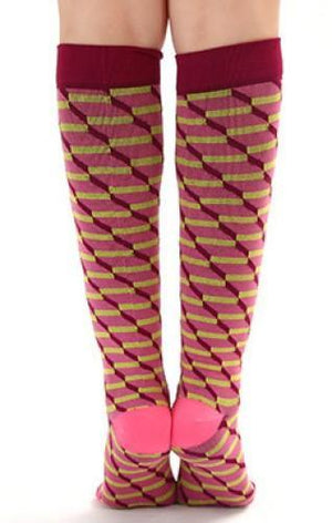 Striped Compression Socks 20-30 mmHg Support Stockings for Circulation & Swelling