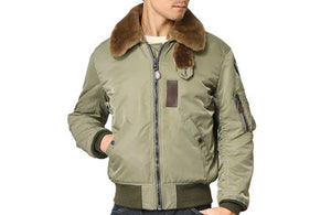 Air Force B-15 Bomber Jacket With Detachable Fur Collar For Men & Women