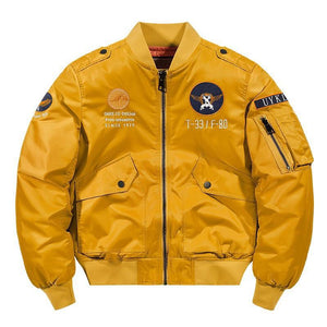 Youth Flight Jacket Oversized Stand Collar Insulated Padded  Bomber Jacket Top