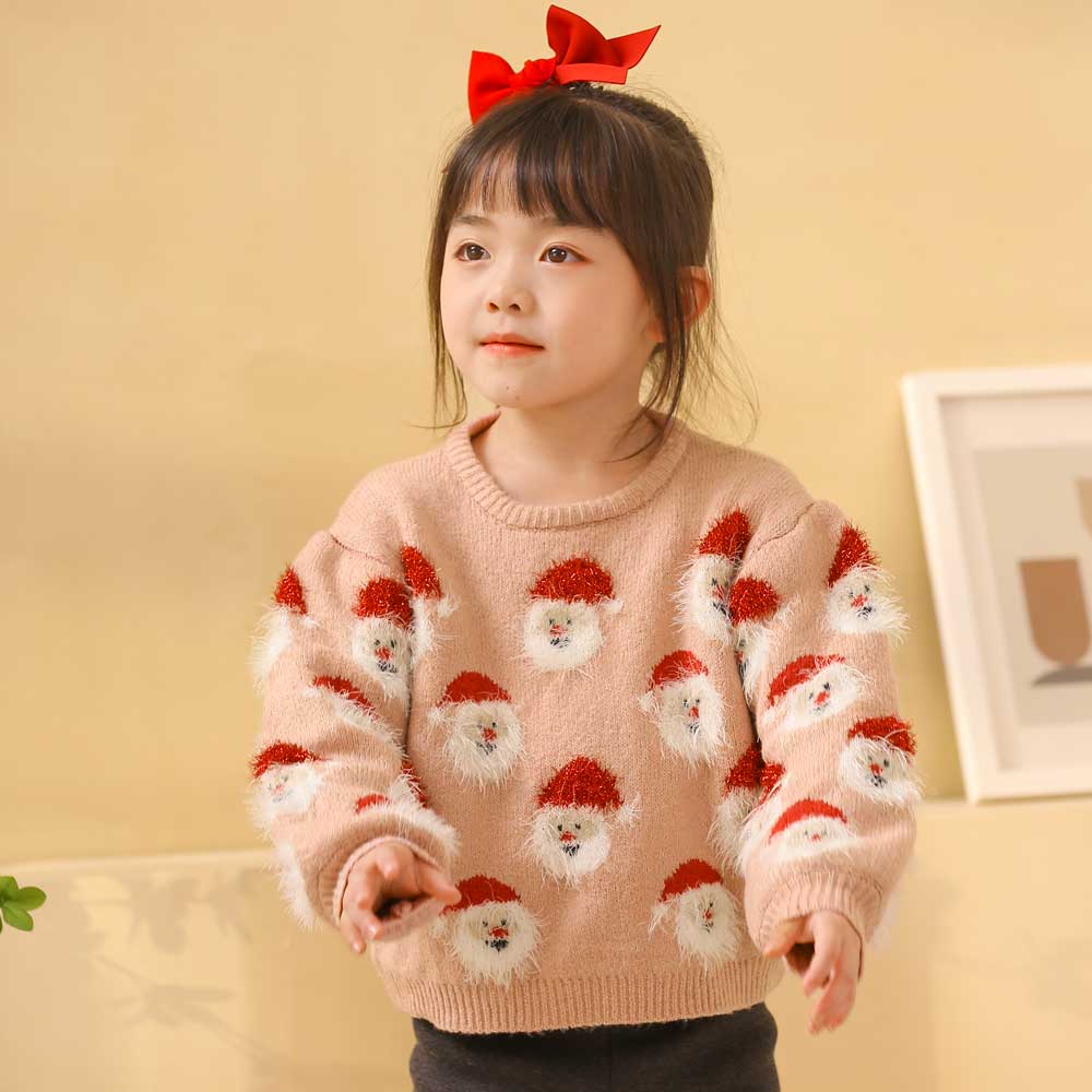 Kid's Long Sleeve Knit Christmas Sweater Tops