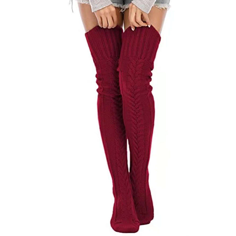 Soft Warm Over Knee Extra Long Knitted Socks Fuzzy Socks for Women